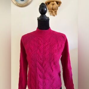 Banana Republic Vibrant Pink Cable Knit Sweater